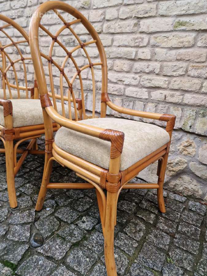 Vintažinės mid century Boho st. ratango kėdės - nuotraukos Nr. 21