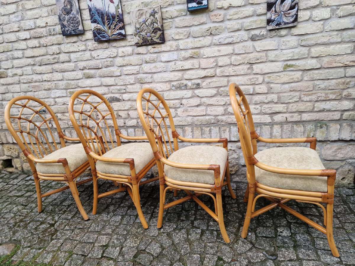 Vintažinės mid century Boho st. ratango kėdės - nuotraukos Nr. 22