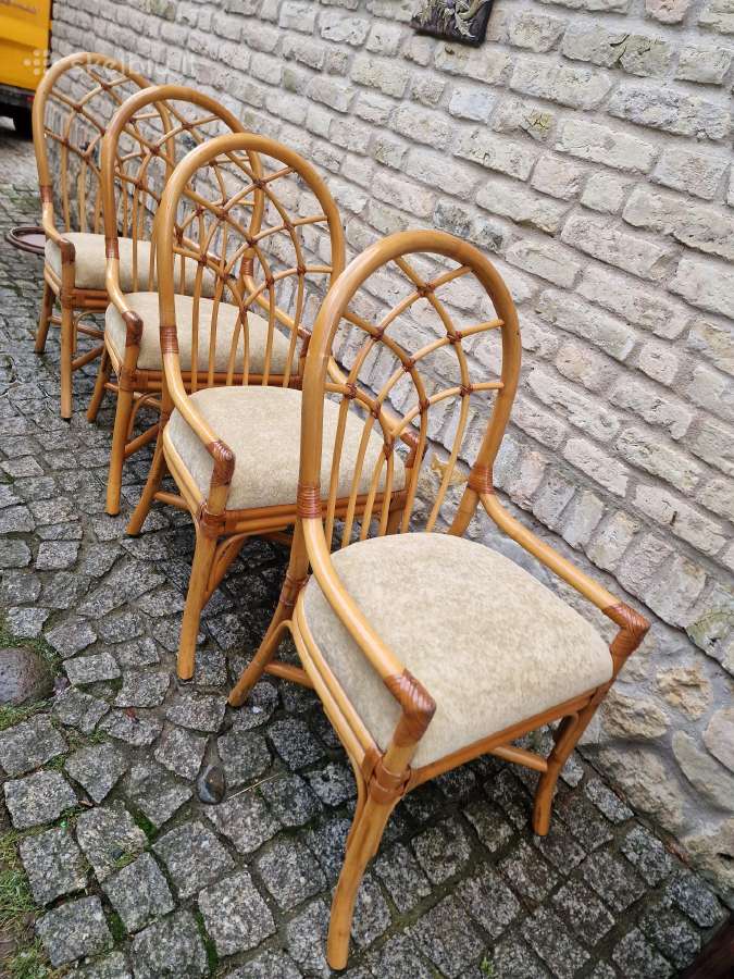 Vintažinės mid century Boho st. ratango kėdės - nuotraukos Nr. 23