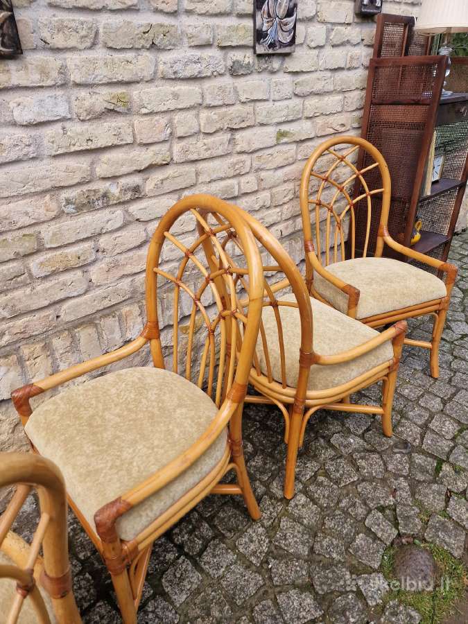 Vintažinės mid century Boho st. ratango kėdės - nuotraukos Nr. 28