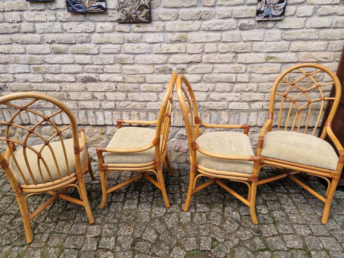 Vintažinės mid century Boho st. ratango kėdės - nuotraukos Nr. 29