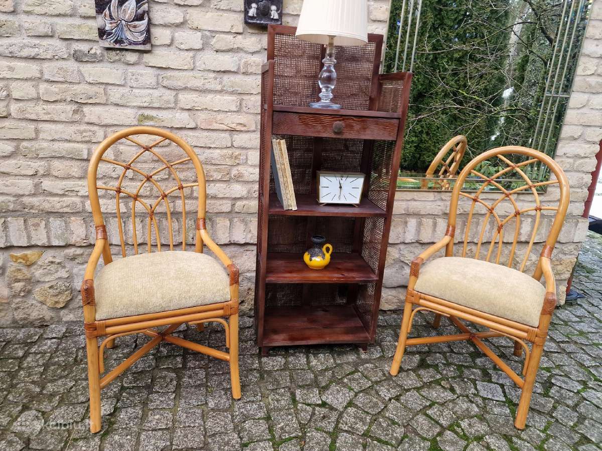 Vintažinės mid century Boho st. ratango kėdės - nuotraukos Nr. 32