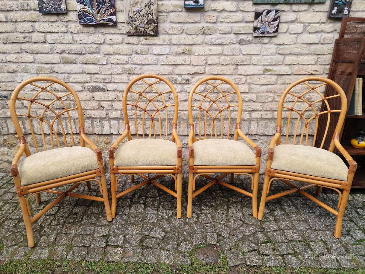 Vintažinės mid century Boho st. ratango kėdės - nuotraukos Nr. 34