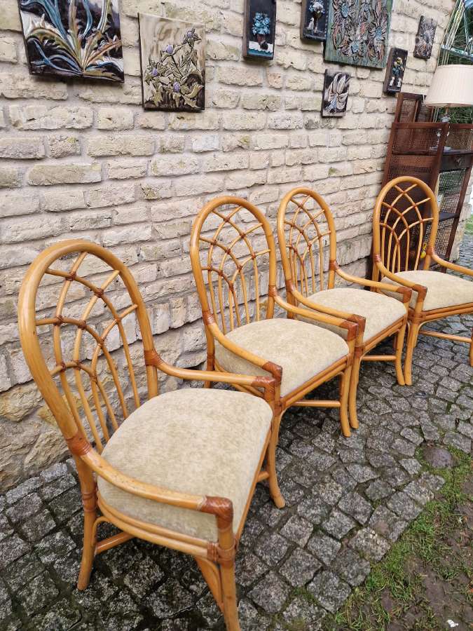 Vintažinės mid century Boho st. ratango kėdės