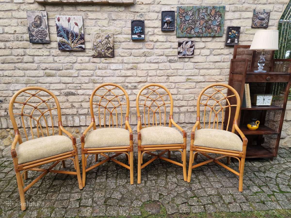 Vintažinės mid century Boho st. ratango kėdės - nuotraukos Nr. 37