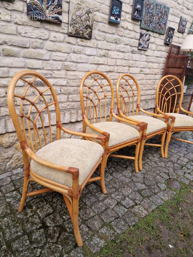 Vintažinės mid century Boho st. ratango kėdės - nuotraukos Nr. 38