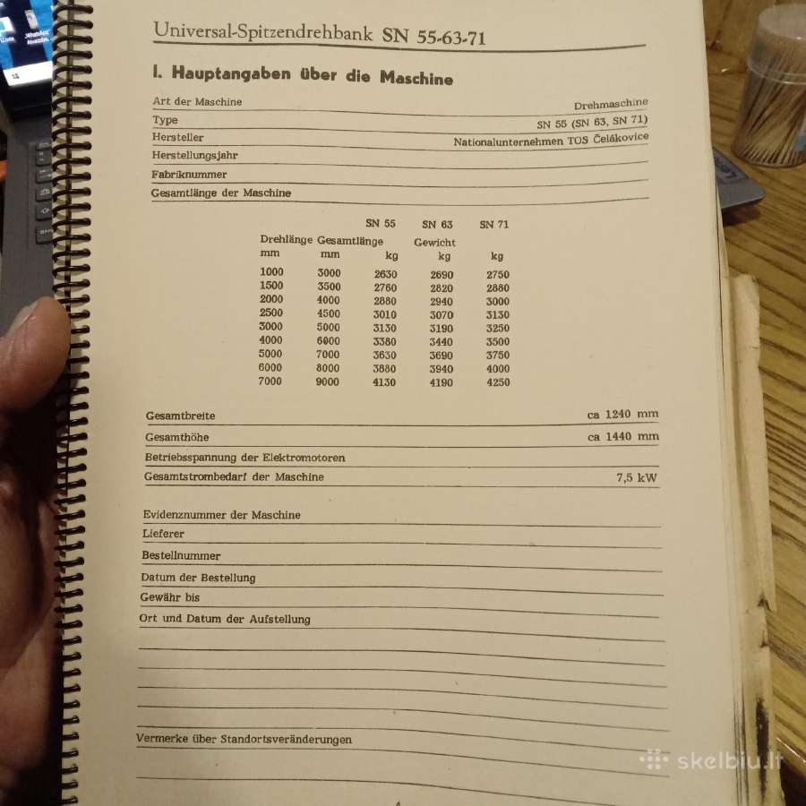 Metalo tekinimo stakles Tos Sn 55 - nuotraukos Nr. 11