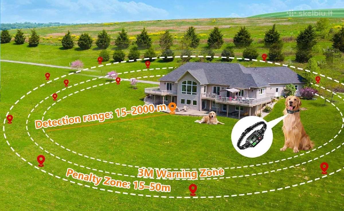 Šuns GPS antkaklis bevielė elektrinė tvora - nuotraukos Nr. 2