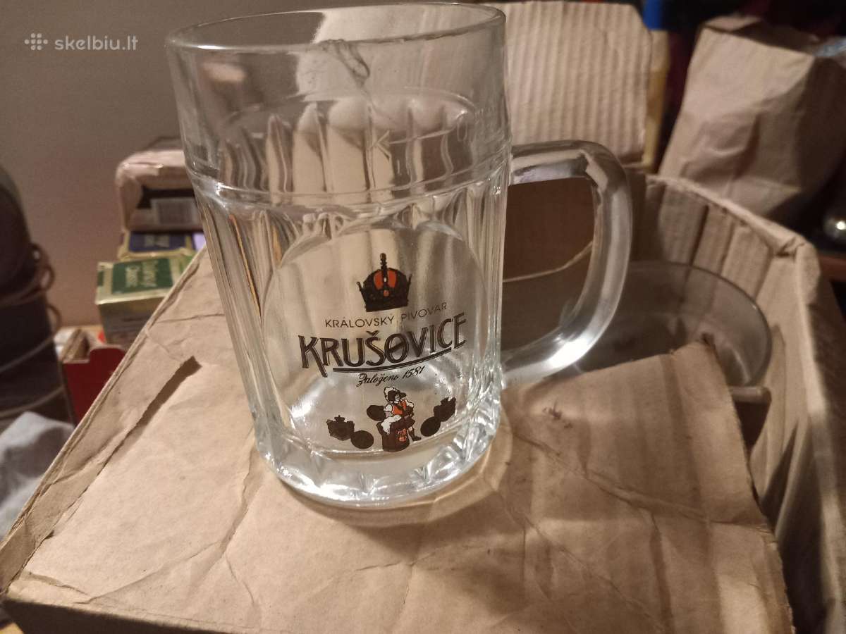 Nenaudoti čekiski alaus bokalai 6vnt.
