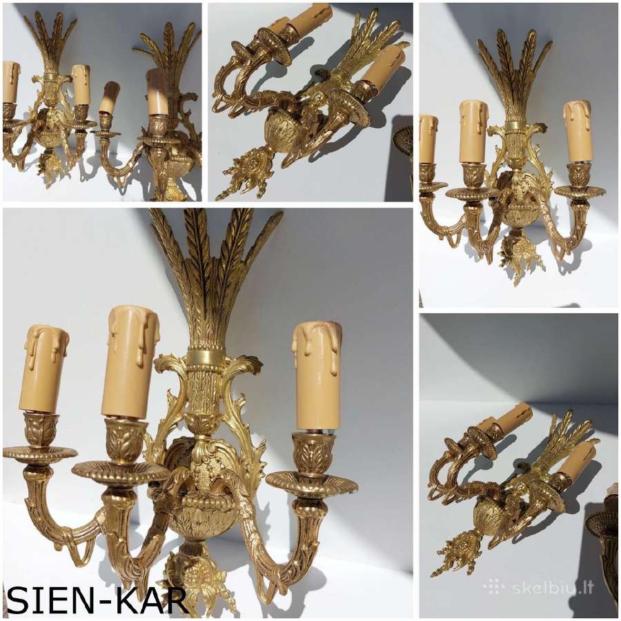 Sieniniai Krištolo bronzos šviestuvai. Bra - nuotraukos Nr. 4