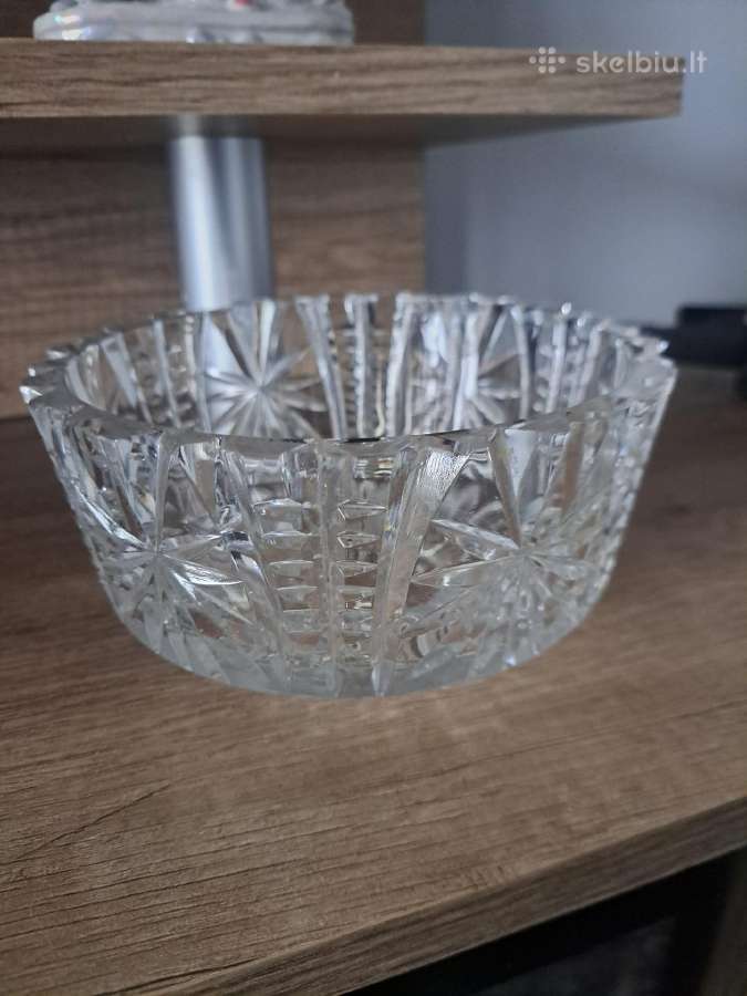 Vaza, saldaininė/sausaininė raižyto stiklo