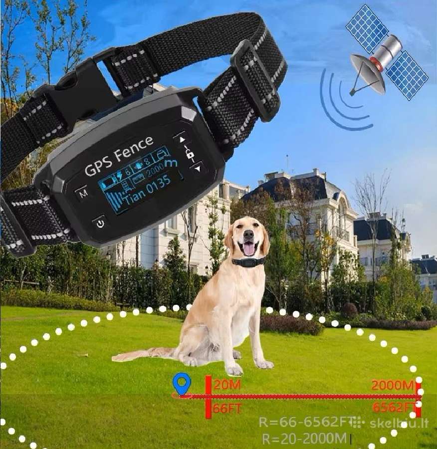 Šun GPS antkaklis bevielė elektrinė tvora