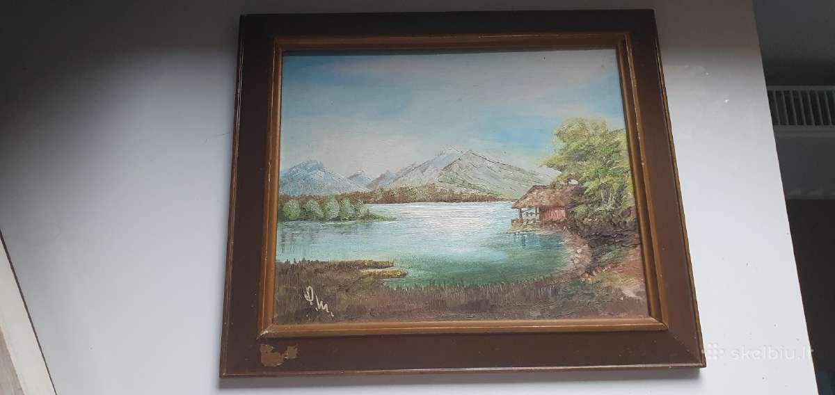 Nedidelis paveikslas su ežeru ir kalnais - nuotraukos Nr. 3