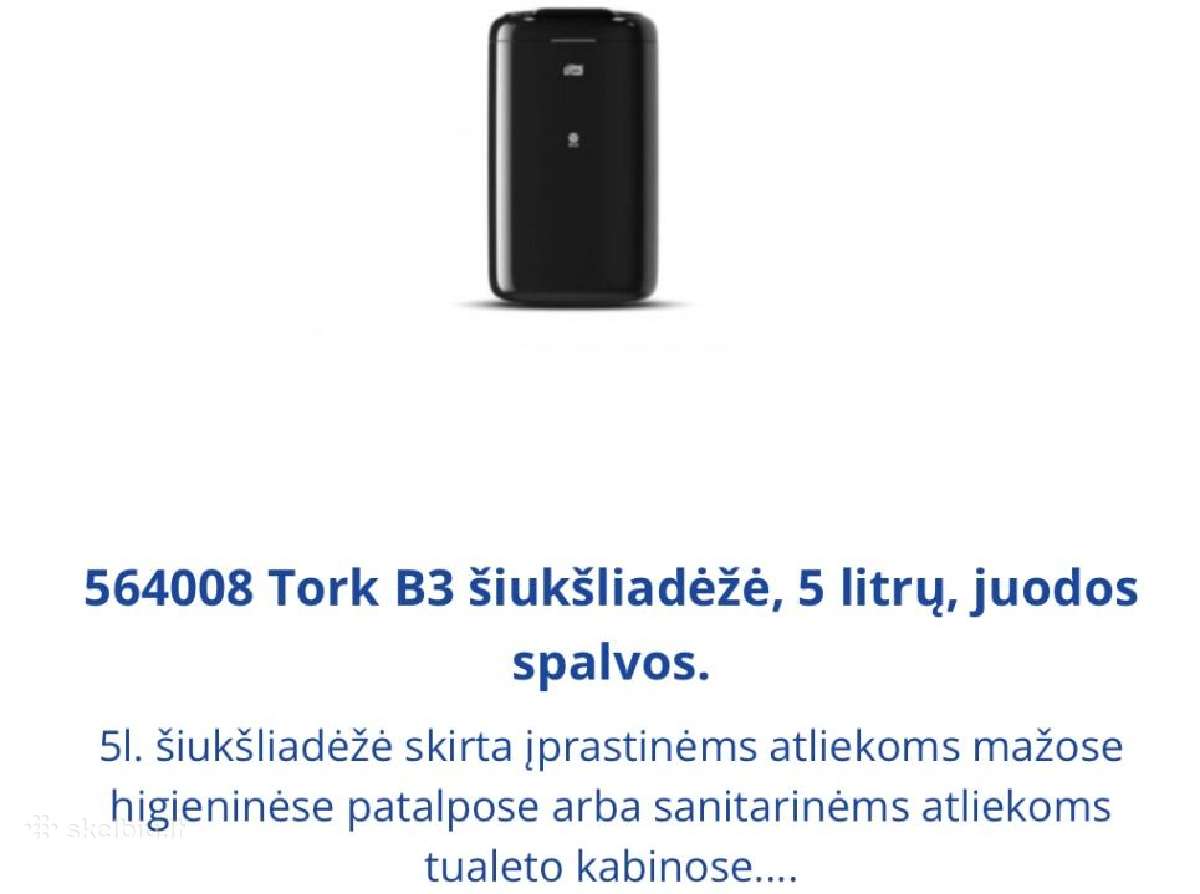 Tork šiukšliadėžė, higienos priemonės, muilas - nuotraukos Nr. 2