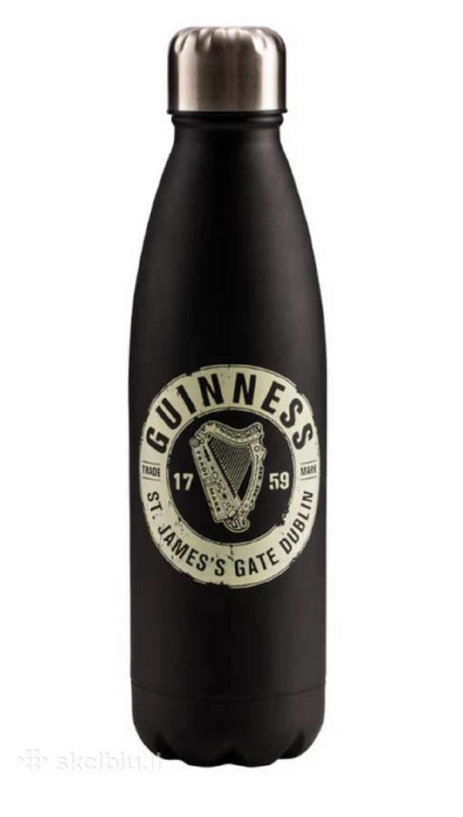 Originalus Guinness metalinis vandens buteliukas
