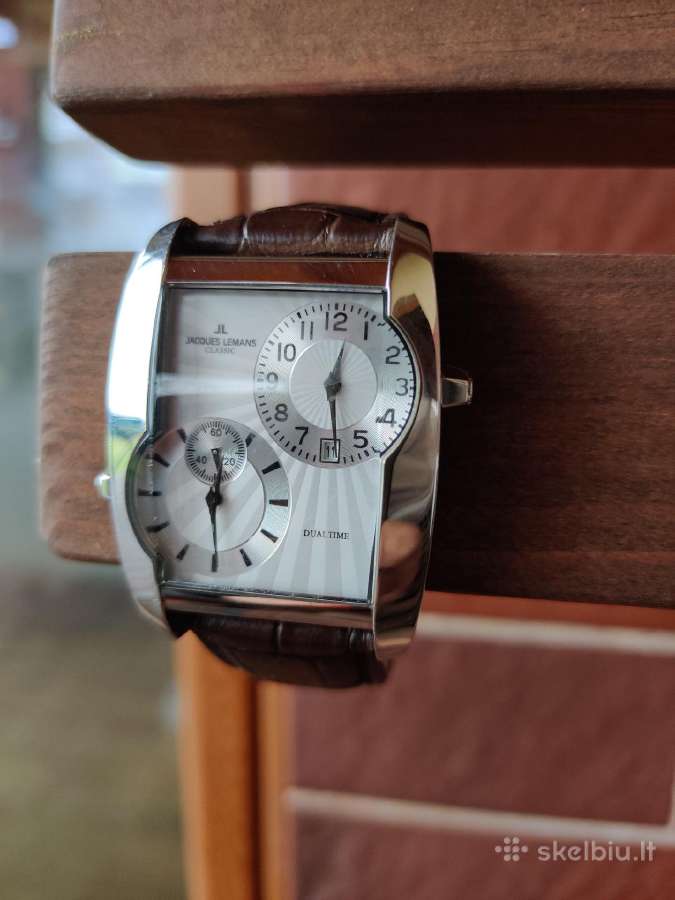 Parduodu vyrišką laikrodį jacques lemans dual time