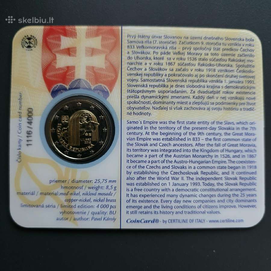 Slovakija 2eu kortelėse Bu - nuotraukos Nr. 2
