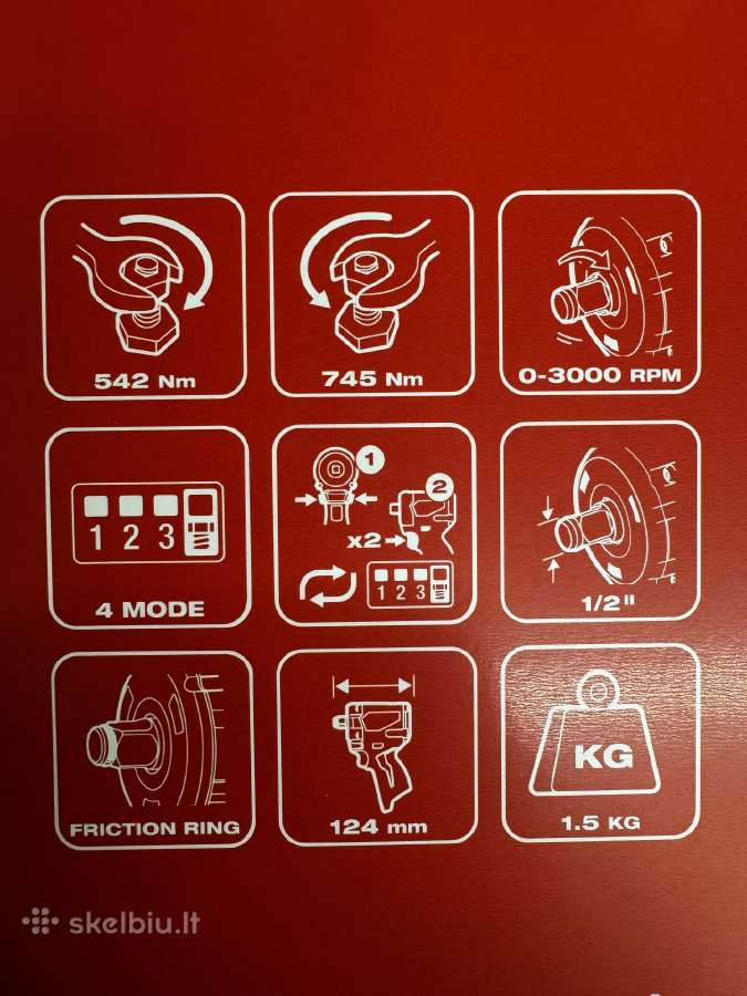 Milwaukee M12fciwf12g3-502x Akum. Smūginis veržl. - nuotraukos Nr. 2