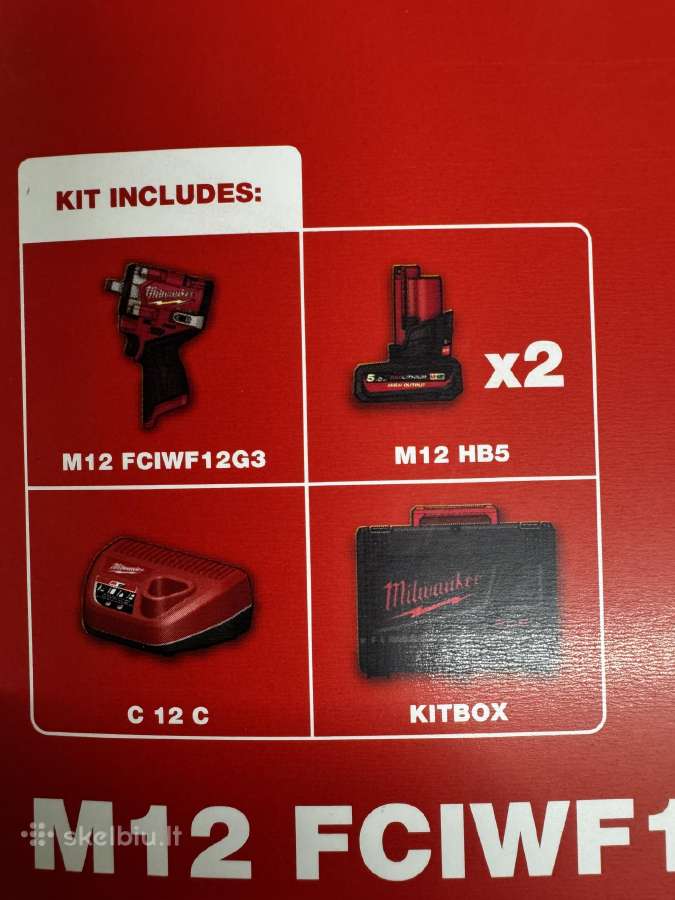 Milwaukee M12fciwf12g3-502x Akum. Smūginis veržl. - nuotraukos Nr. 3