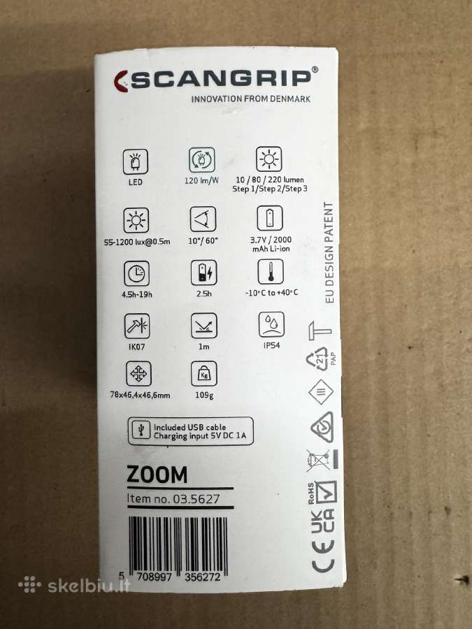 Zoom Scangrip Dirbtuvių lempa ant galvos Sg03.5627 - nuotraukos Nr. 2