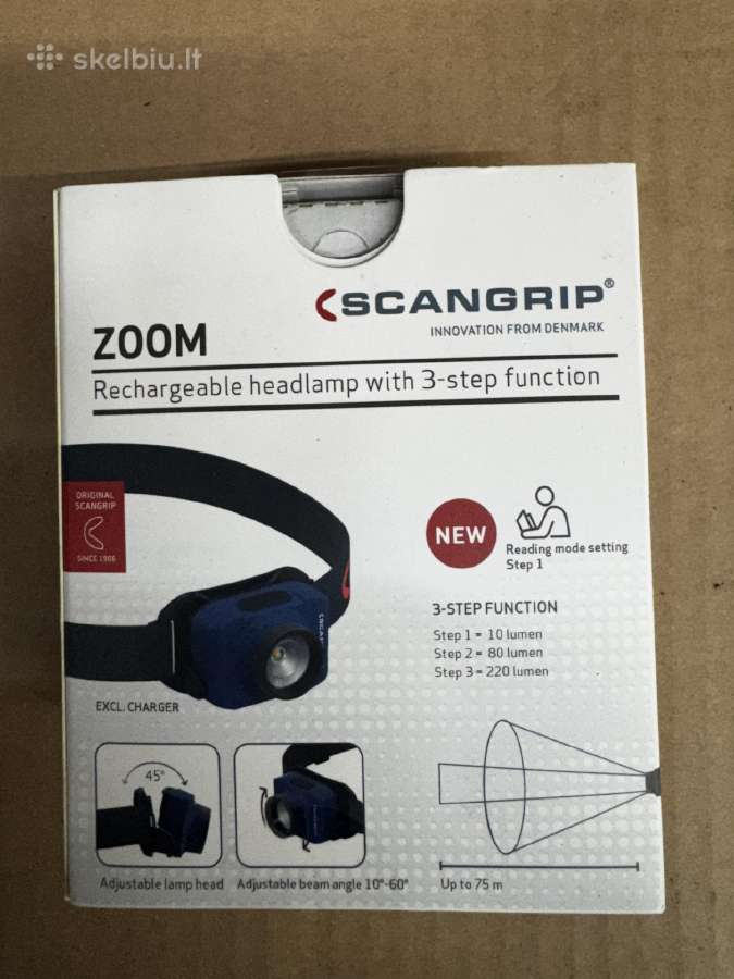 Zoom Scangrip Dirbtuvių lempa ant galvos Sg03.5627 - nuotraukos Nr. 3