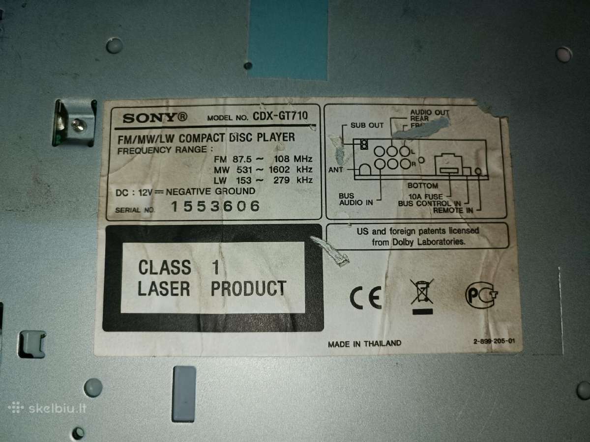 Sony Cdx-gt710 - nuotraukos Nr. 3