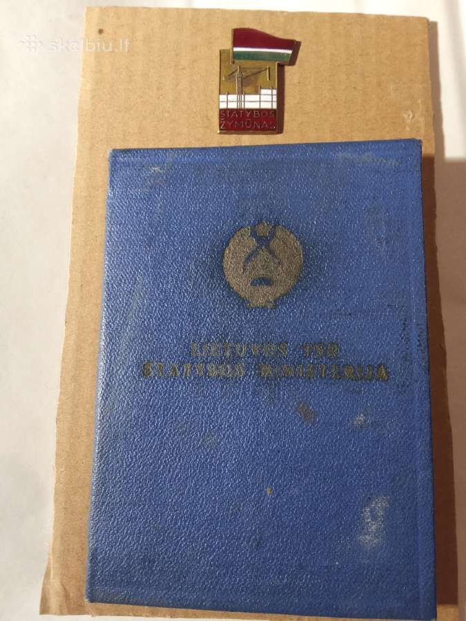 Ženkliukas Statybos žymūno su dokumentu
