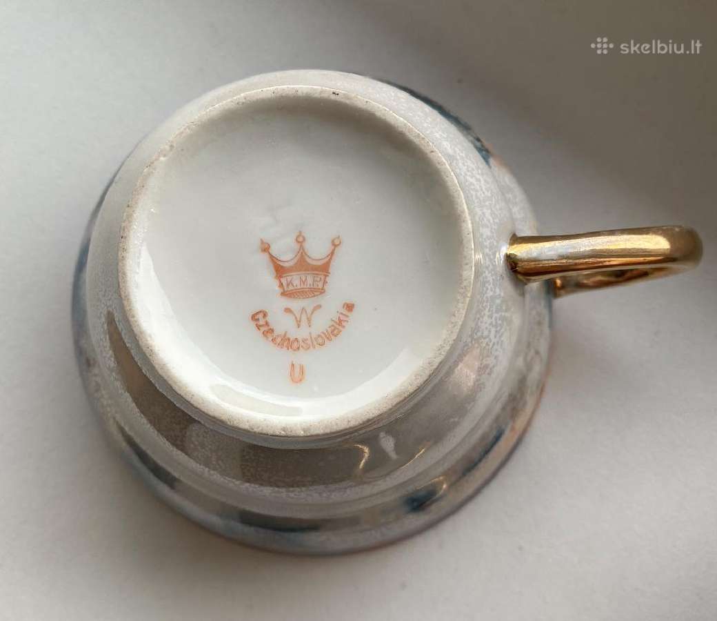 Arbatos rinkinys Czechoslovakia Kmp porceliano - nuotraukos Nr. 12