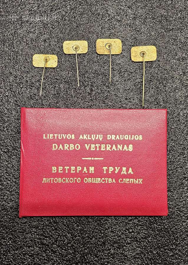 Lietuvos aklųjų draugijos ženkliukai + pažymėjimas - nuotraukos Nr. 3