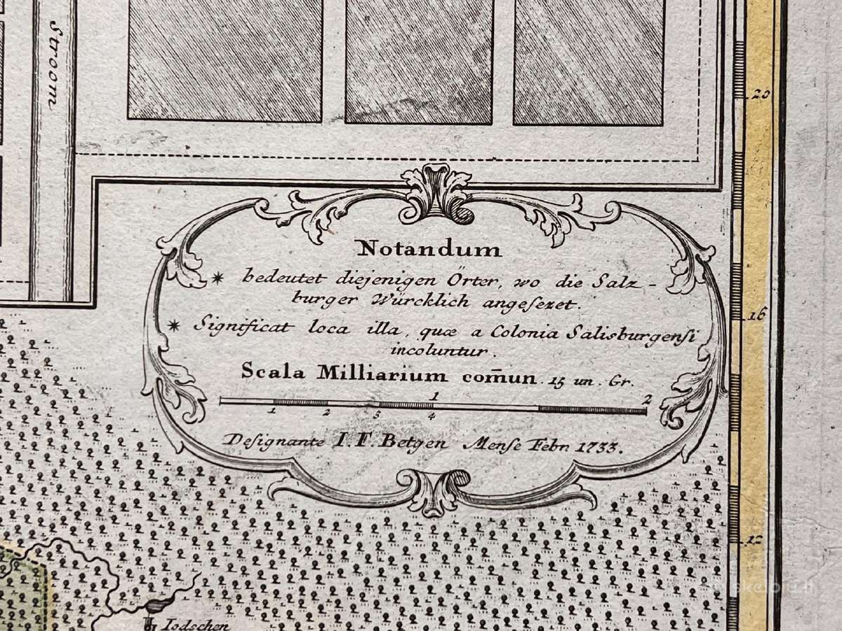 Didelis retas 18 amžiaus Gumbynės žemėlapis 1735 m - nuotraukos Nr. 3