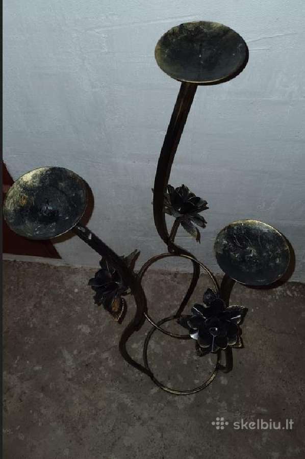 Žvakidė su dekoru metalinės pastatomos ant grindų - nuotraukos Nr. 4
