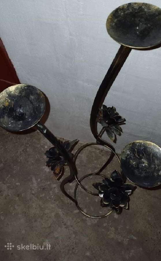 Žvakidė su dekoru metalinės pastatomos ant grindų - nuotraukos Nr. 2