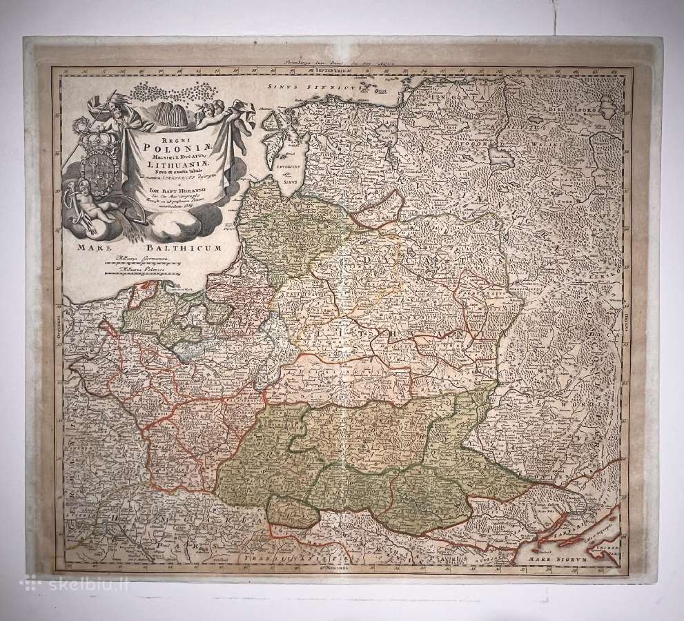 Poloniae Magnique Ducatus Lithuaniae 1739 žemėlapį - nuotraukos Nr. 2