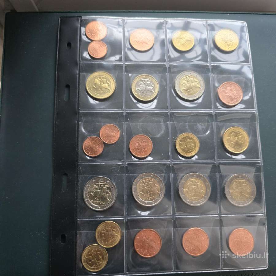 Lietuva apyvarti. eu. monetų pagal metus rink. Unc