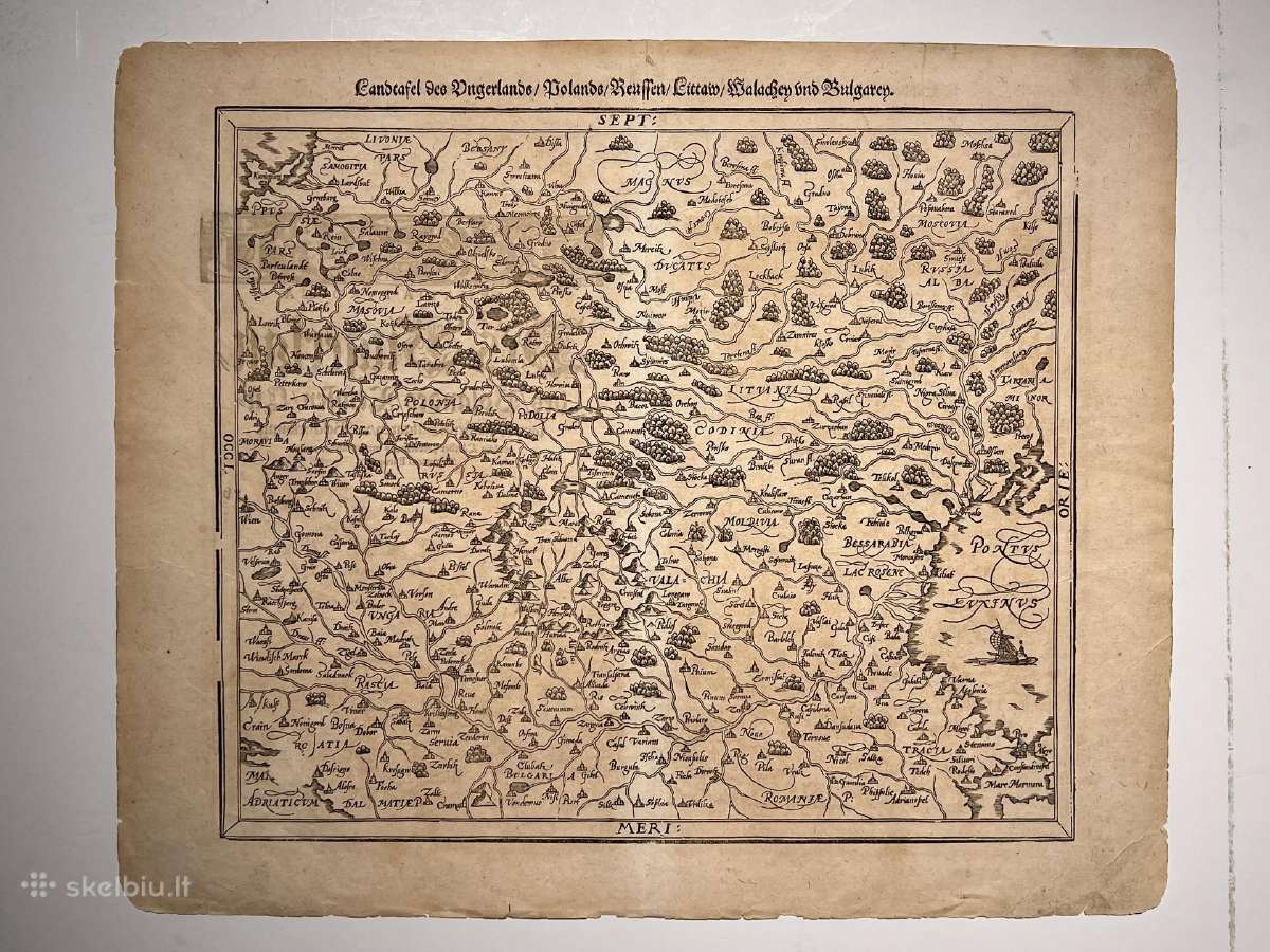 Vidurio ir Pietų Europos žemėlapis 1588 -1628 m - nuotraukos Nr. 2