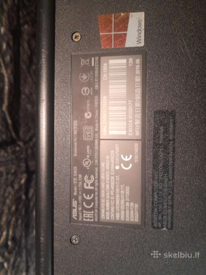 Asus E403 nešiojamas kompiuteris - nuotraukos Nr. 3