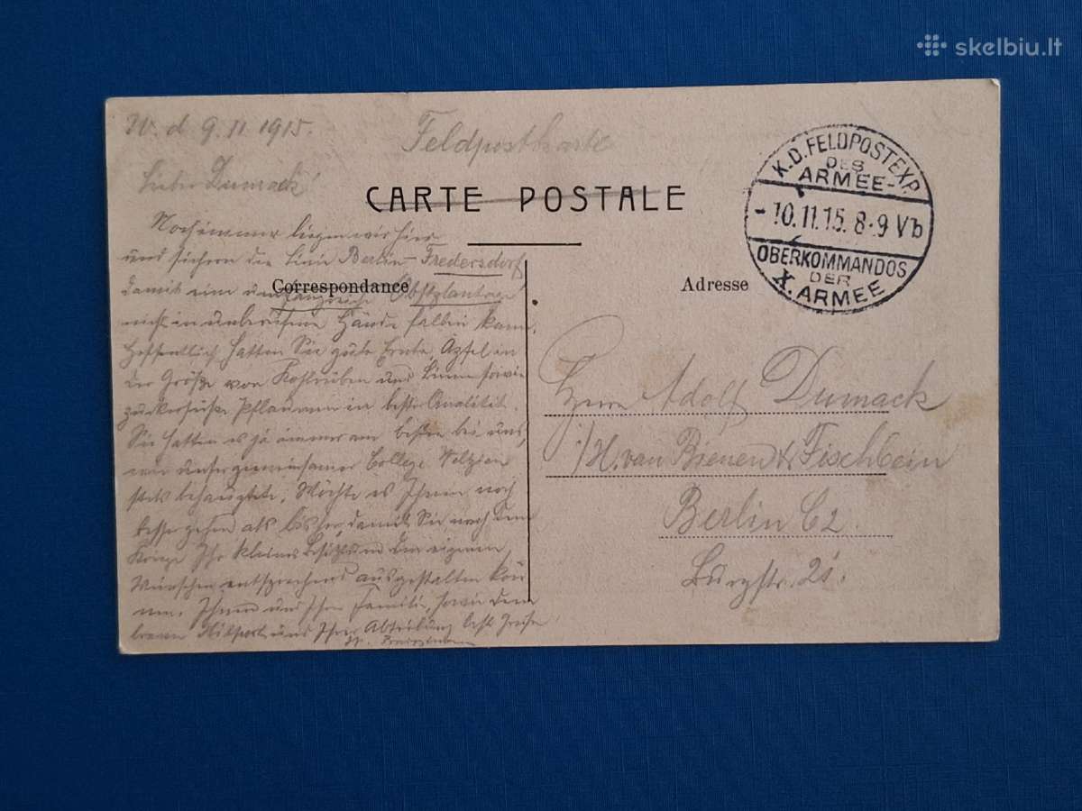 Lietuva 1915 m. Vilnius, siųstas atvirlaiškis - nuotraukos Nr. 2