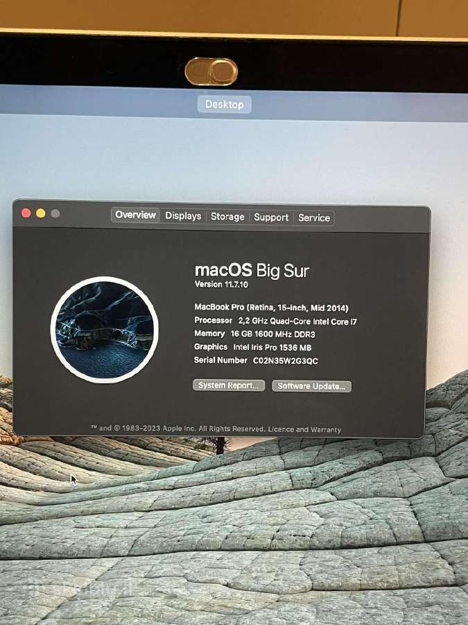 MacBook Pro 15 Mid 2014 16 GB 2,2 GHz - nuotraukos Nr. 3