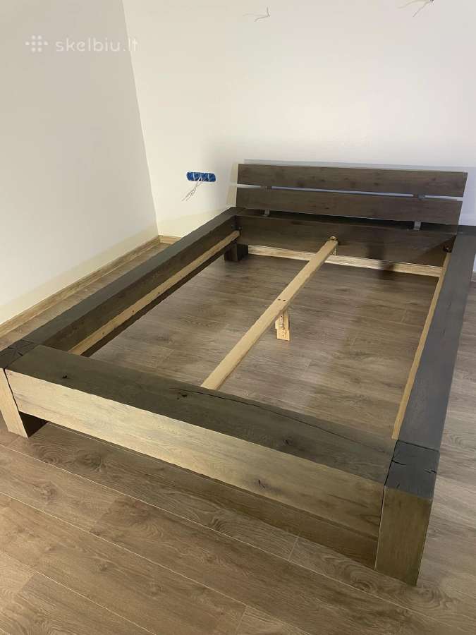 Tamsus ąžuolo masyvo lovos rėmas 160x200 - nuotraukos Nr. 2