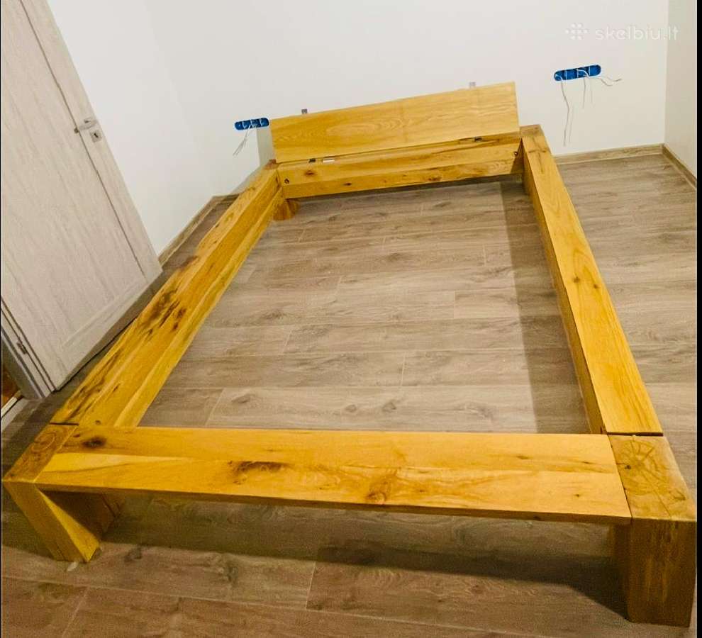 Natūrali ąžuolo masyvo lova 160x200cm - nuotraukos Nr. 2