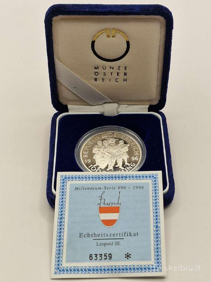 Austrija, 100 šilingų, 1996, Leopoldas III - nuotraukos Nr. 2