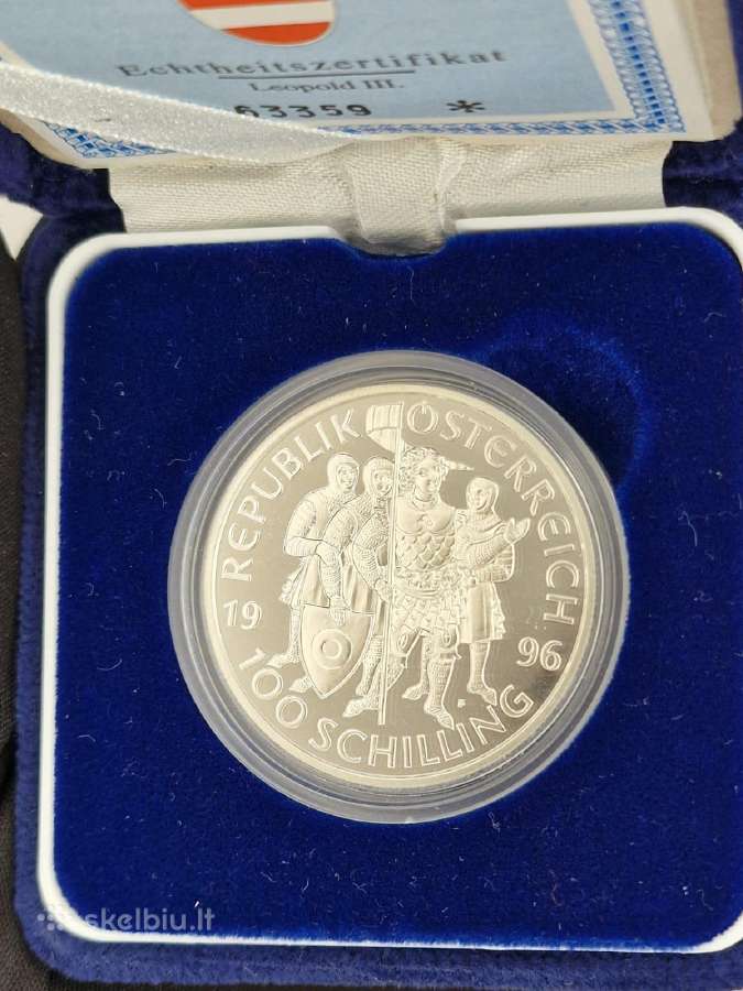 Austrija, 100 šilingų, 1996, Leopoldas III - nuotraukos Nr. 5