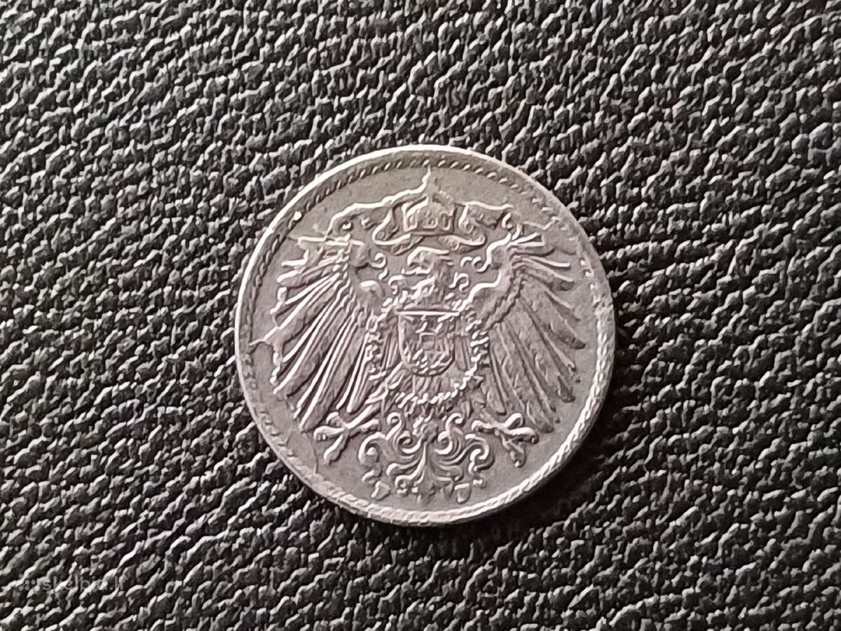 (436) 5 pfeningai 1919m. Vokietija - nuotraukos Nr. 2