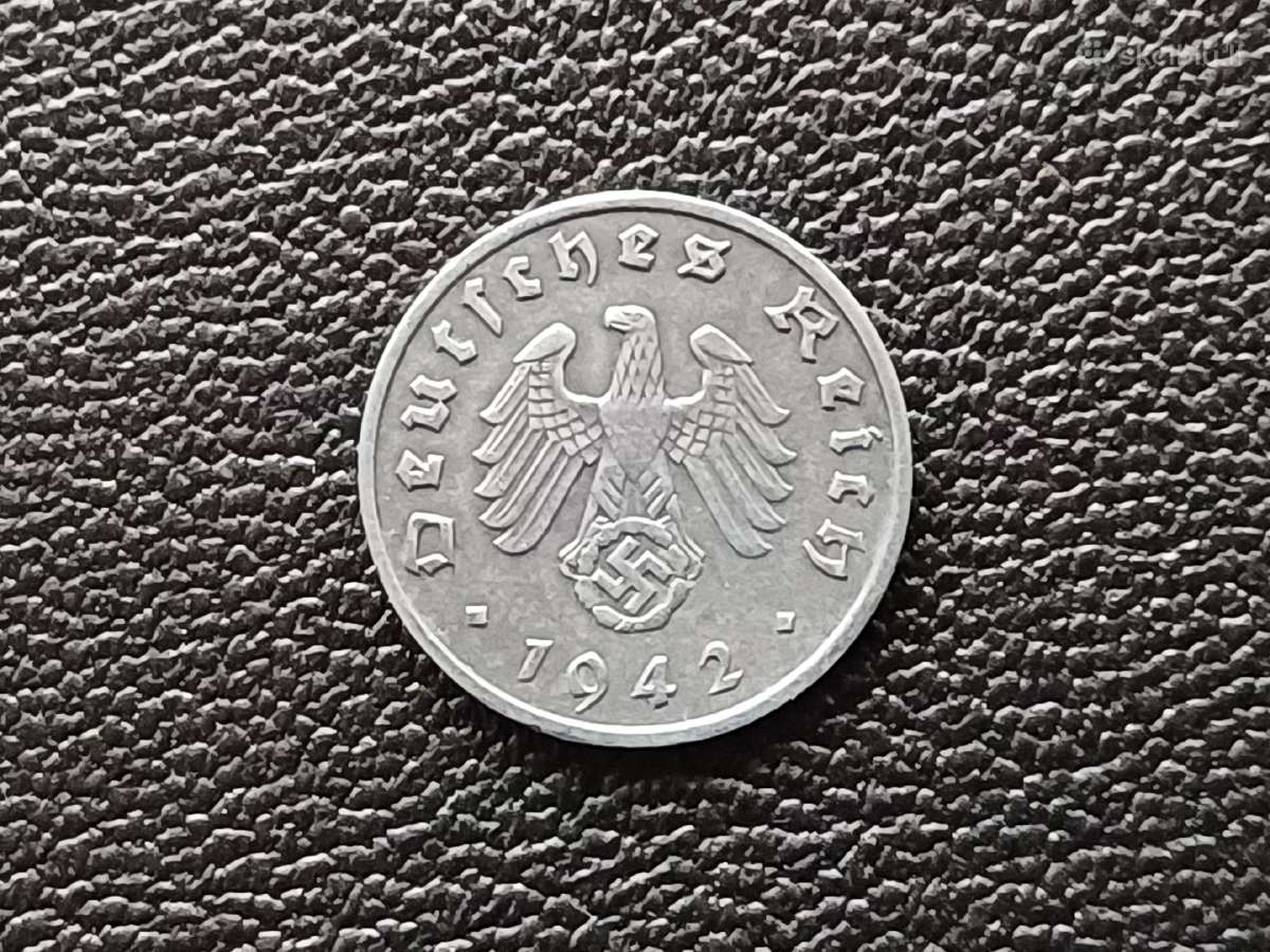 1 reichsfeningas 1942m. Vokietija - nuotraukos Nr. 2
