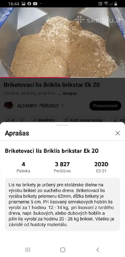 Briketų presas Hls-50 Medienos pjuvenų presas. - nuotraukos Nr. 6