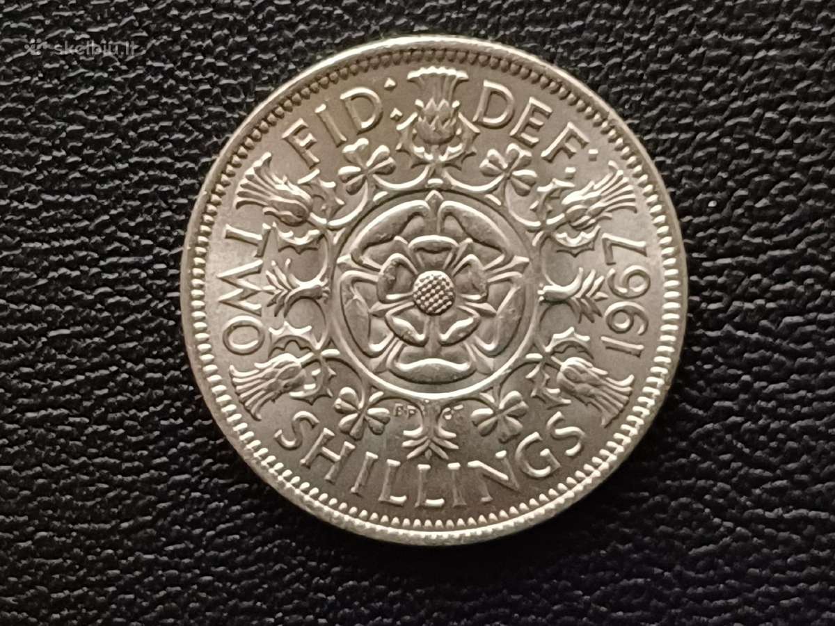 2 šilingai 1967m. Britanija unc
