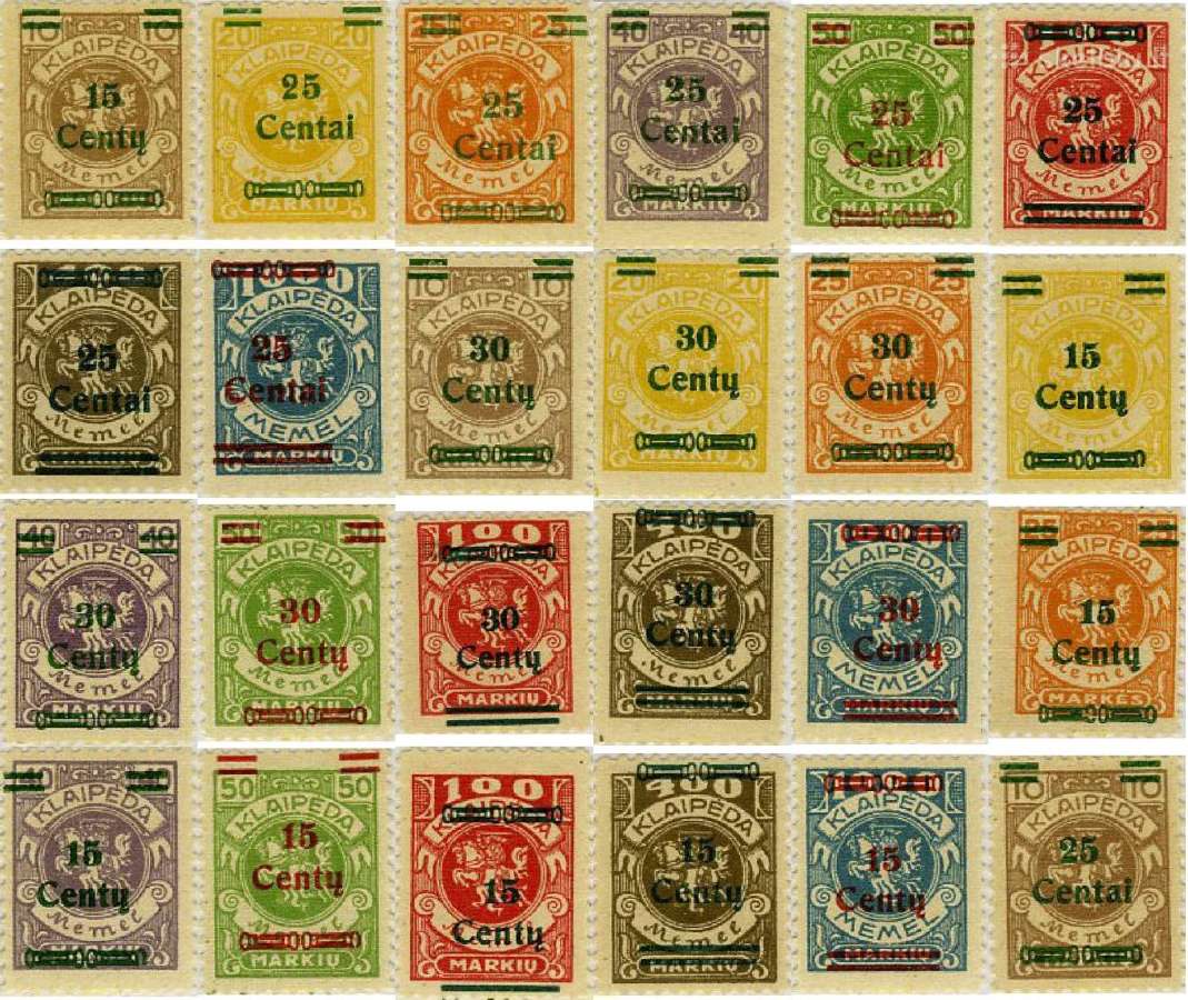 Lietuva Memelis Mi 206/229 Mnh 1000 e