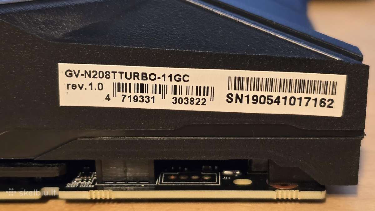 Gigabyte Rtx 2080 Ti Turbo 11gb bei 22gb Fe - nuotraukos Nr. 12