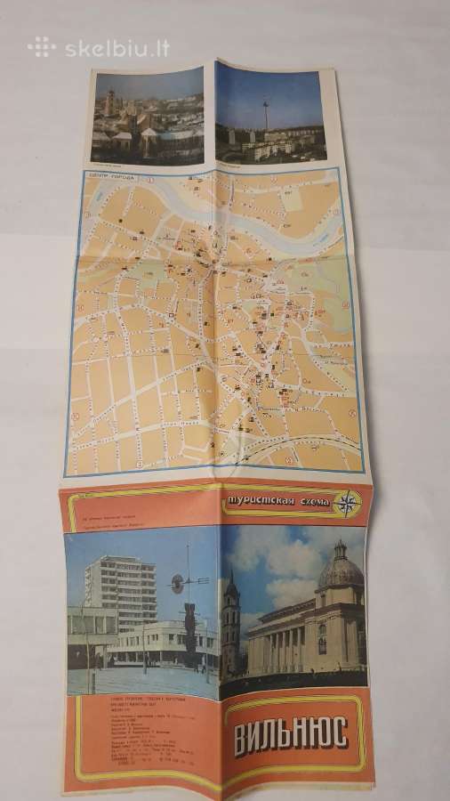 Senas žemėlapis Vilniaus schema 1989 m. - nuotraukos Nr. 2