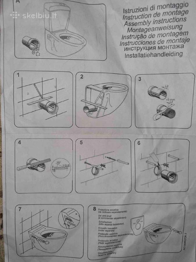 WC rėmo pajungimo komplektas, Dn 90x180 - nuotraukos Nr. 4